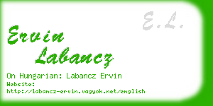 ervin labancz business card